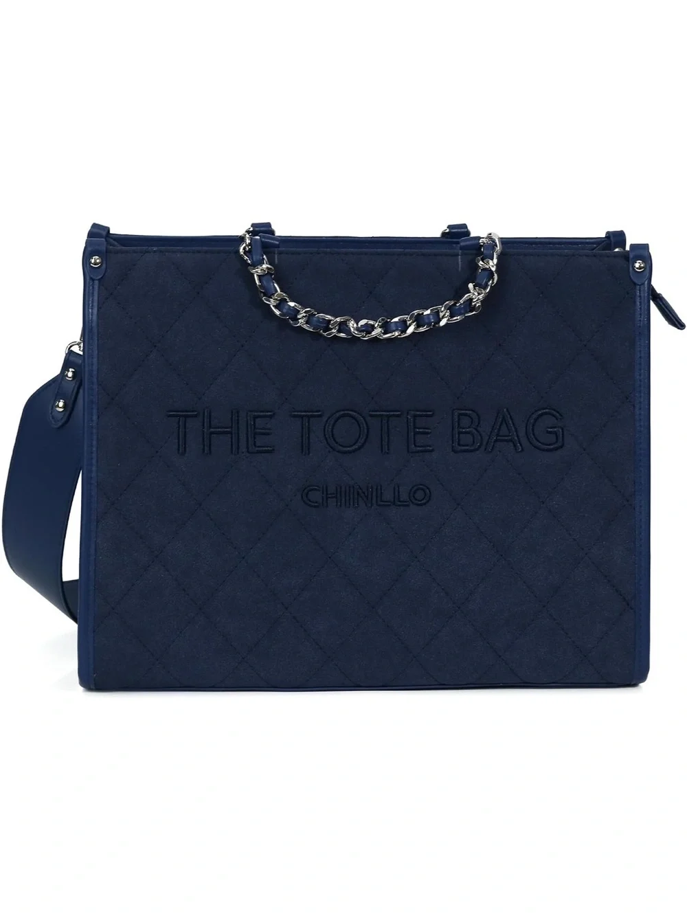 Navy Quilted Women’s Tote Bag